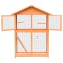 vidaXL Vogelkäfig aus Kiefernholz, braun/grün, mit Leiter und Gitter.