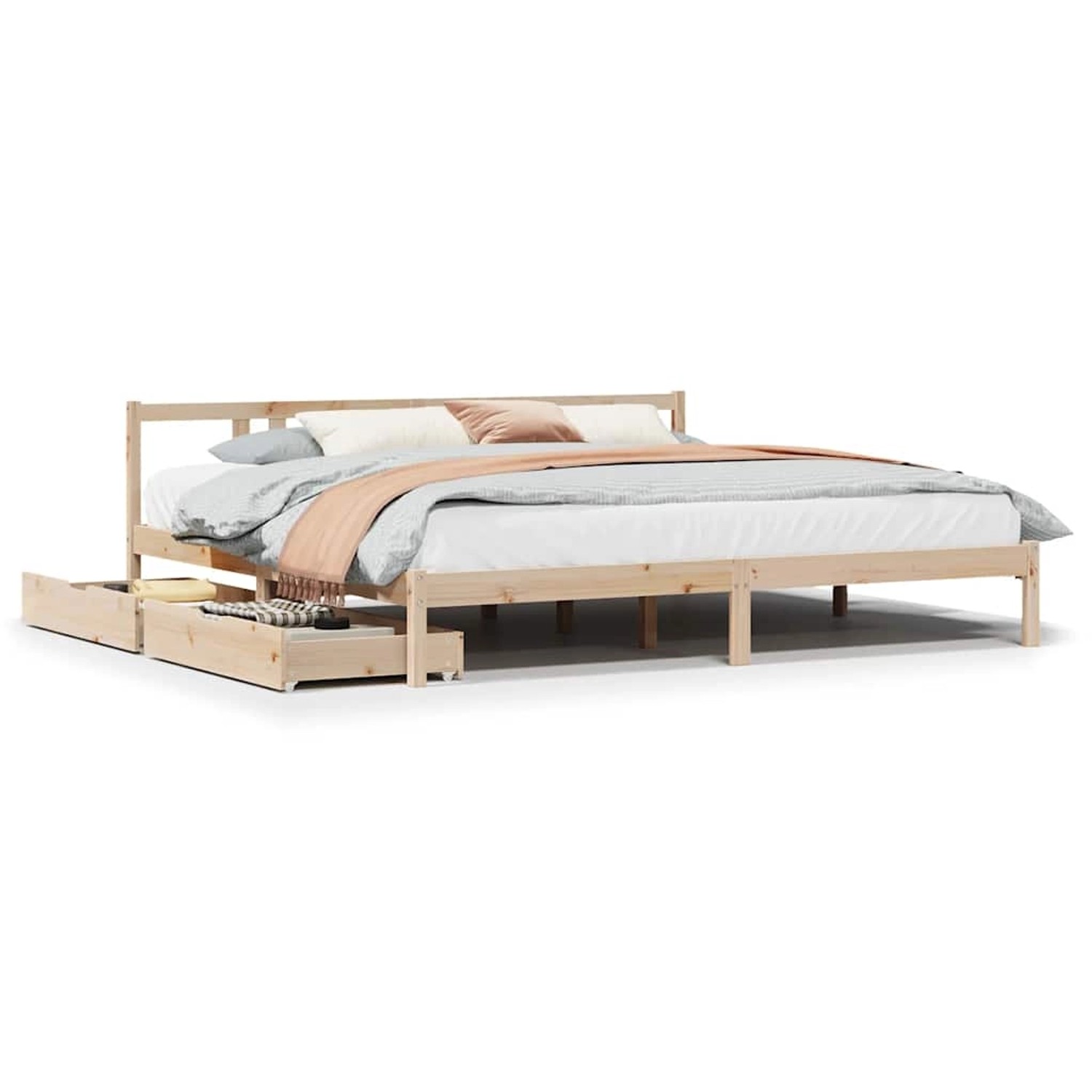 vidaXL Massivholzbett ohne Matratze 180x200 Kiefernholz 3301642 günstig online kaufen