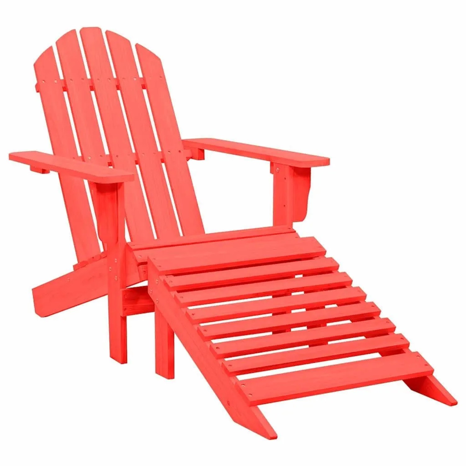 vidaXL Adirondack-Gartenstuhl mit Fußstütze Massivholz Tanne Rot 315863