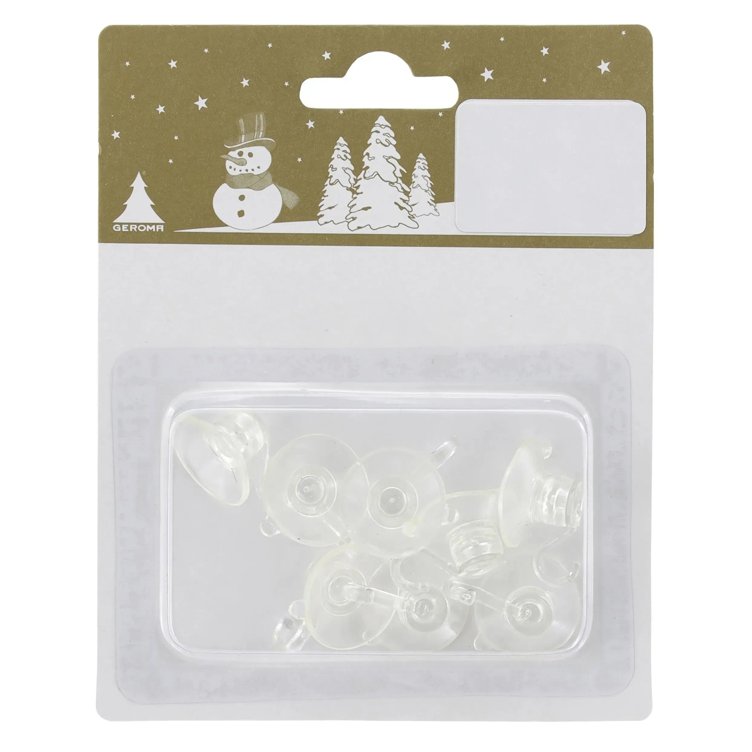 Weihnachts-Deko Saugnäpfemit Haken aus Kunststoff Ø 2,5 cm Transparent 8 Stück
