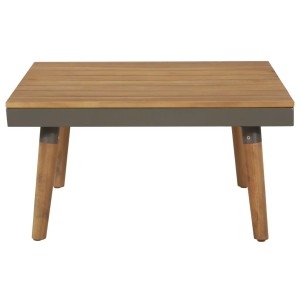 Quadratischer Couchtisch aus Akazienholz, Teil des vidaXL Garten-Lounge-Sets.