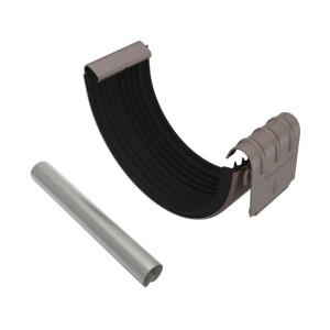 Zambelli Rinnenverbinder 250/8, kupferbraun, aus verzinktem Stahl mit schwarzer Dichtung und Wulstverbinder für Dachrinnen.