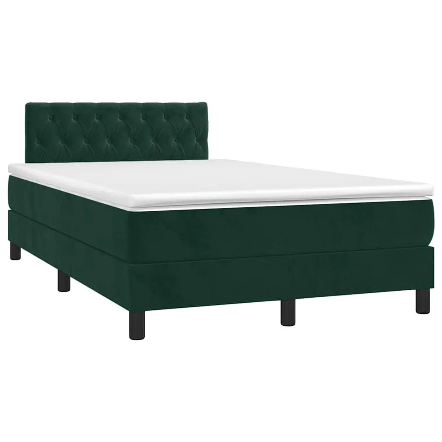 vidaXL Boxspringbett mit Matratze Dunkelgrün 120x190 cm Samt 3269858 günstig online kaufen