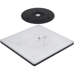 Globo LED-Deckenleuchte Sapana, 80x20cm, Aluminium weiß, quadratisch. Detailansicht der Montage.