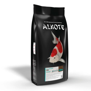 Alkote Fischfutter All Season Sink, 12kg Sack mit Koi-Motiv. Sticks & Pellets für Teichfische.