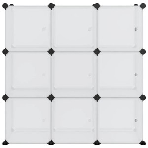 vidaXL Aufbewahrungswürfel-Organizer mit 9 Würfeln und Türen Transparent PP 340557