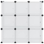 vidaXL Aufbewahrungswürfel-Organizer mit 9 Würfeln und Türen Transparent PP 340557_3