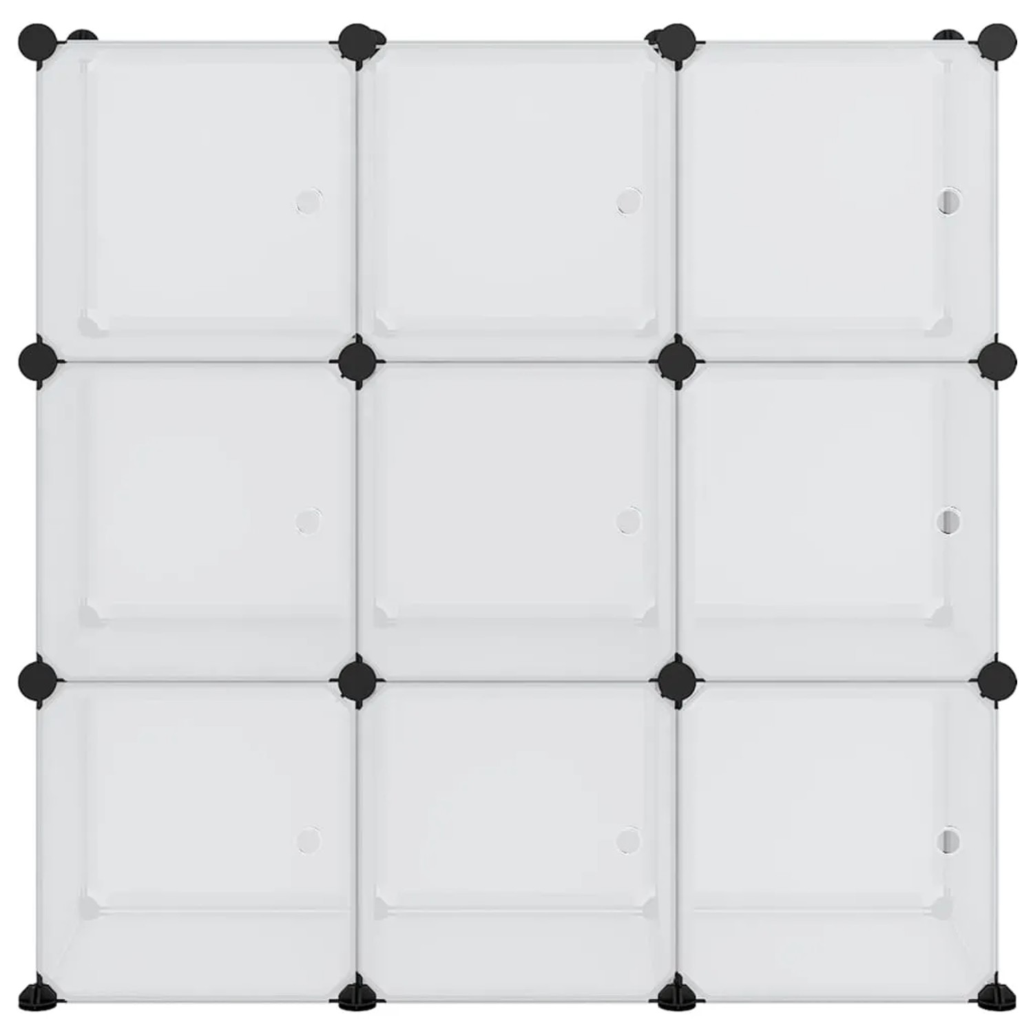 vidaXL Aufbewahrungswürfel-Organizer mit 9 Würfeln und Türen Transparent PP 340557_3