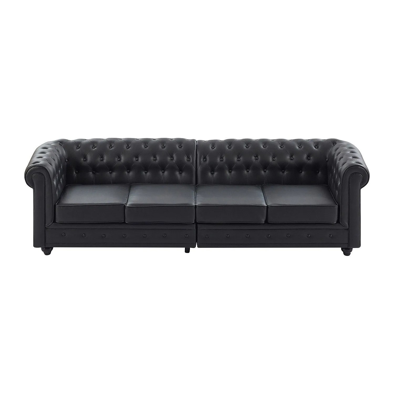 Vente-unique Sofa Ohne Schlafmöglichkeit Chesterfield Schwarz 256 cm