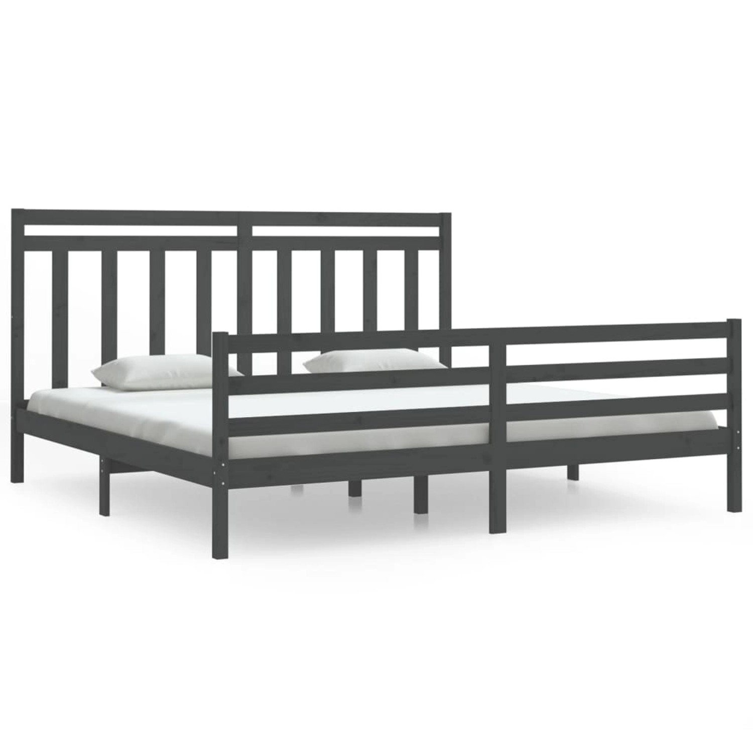 vidaXL Massivholzbett Grau 200x200 cm1119010 günstig online kaufen
