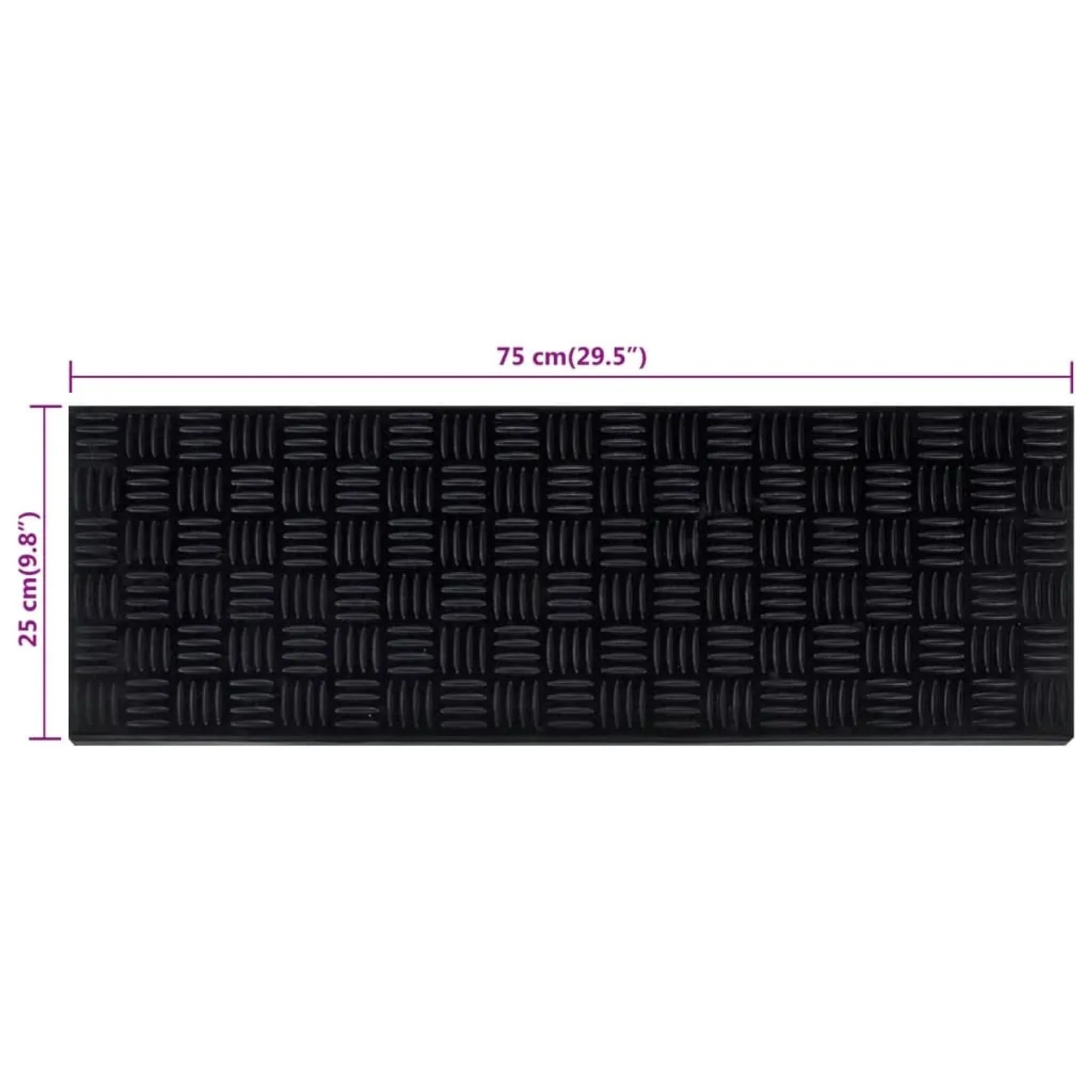 Schwarze vidaXL Stufenmatten aus Gummi, 25x75 cm, 10er Set für mehr Sicherheit auf Treppen.