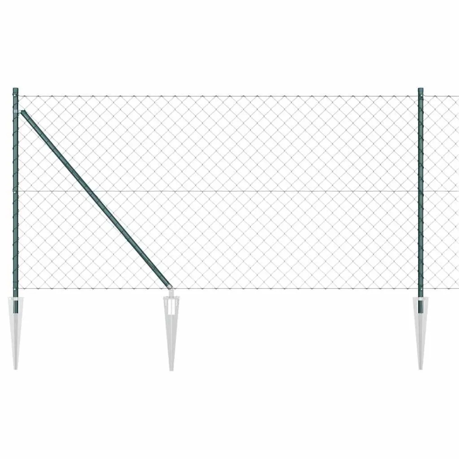 vidaXL Zaunpfosten Grün 25 x 1 m 40 x 40 mm Maschen Stahl und PVC 3351165 günstig online kaufen