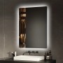 Emke LED Badspiegel 80x60 cm mit Antibeschlag und Touchschalter, dimmbar. Spiegel im modernen Bad.
