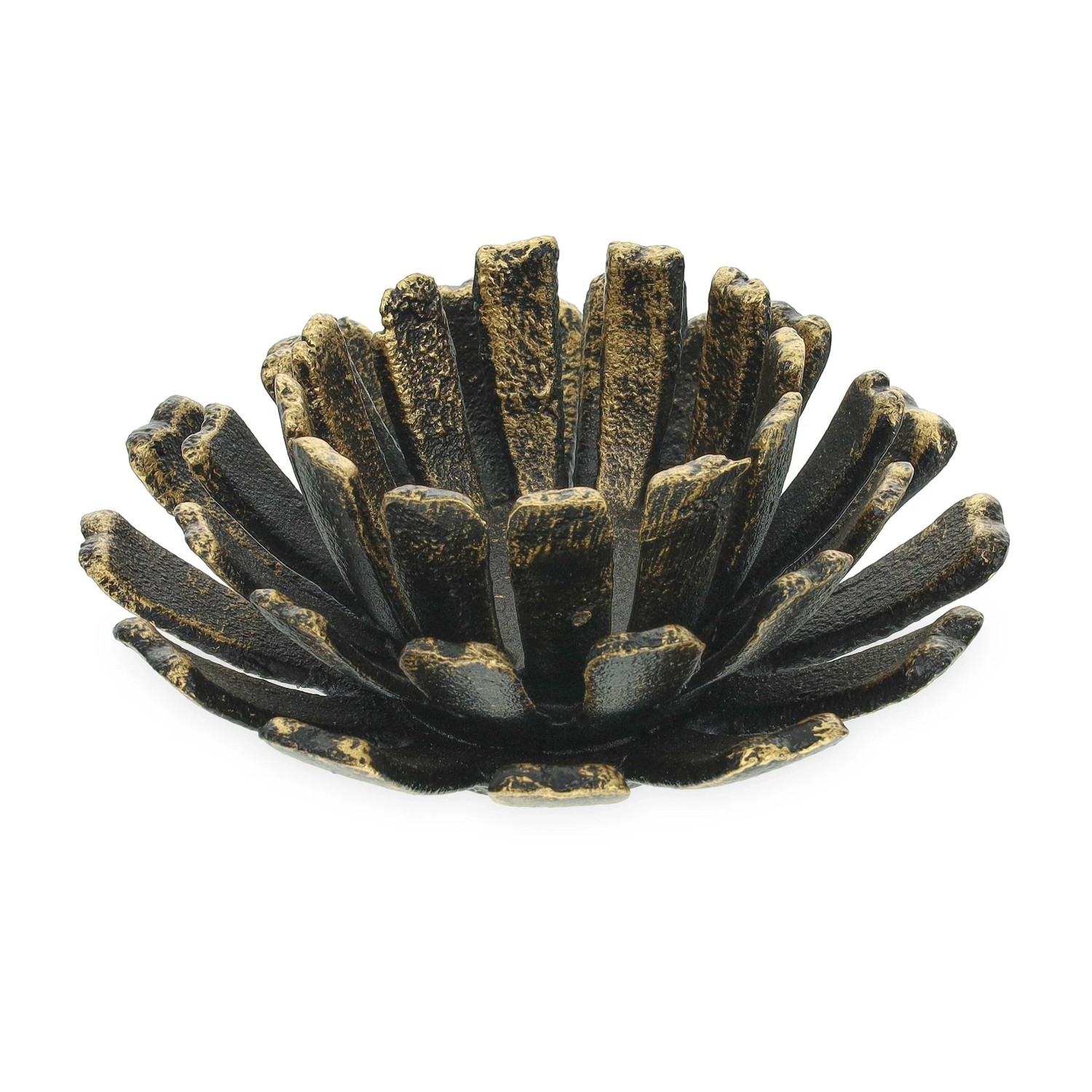 Relaxdays Teelichthalter Gusseisen Bronze 2er Set 6 cm x 13,5 cm 0,6 kg