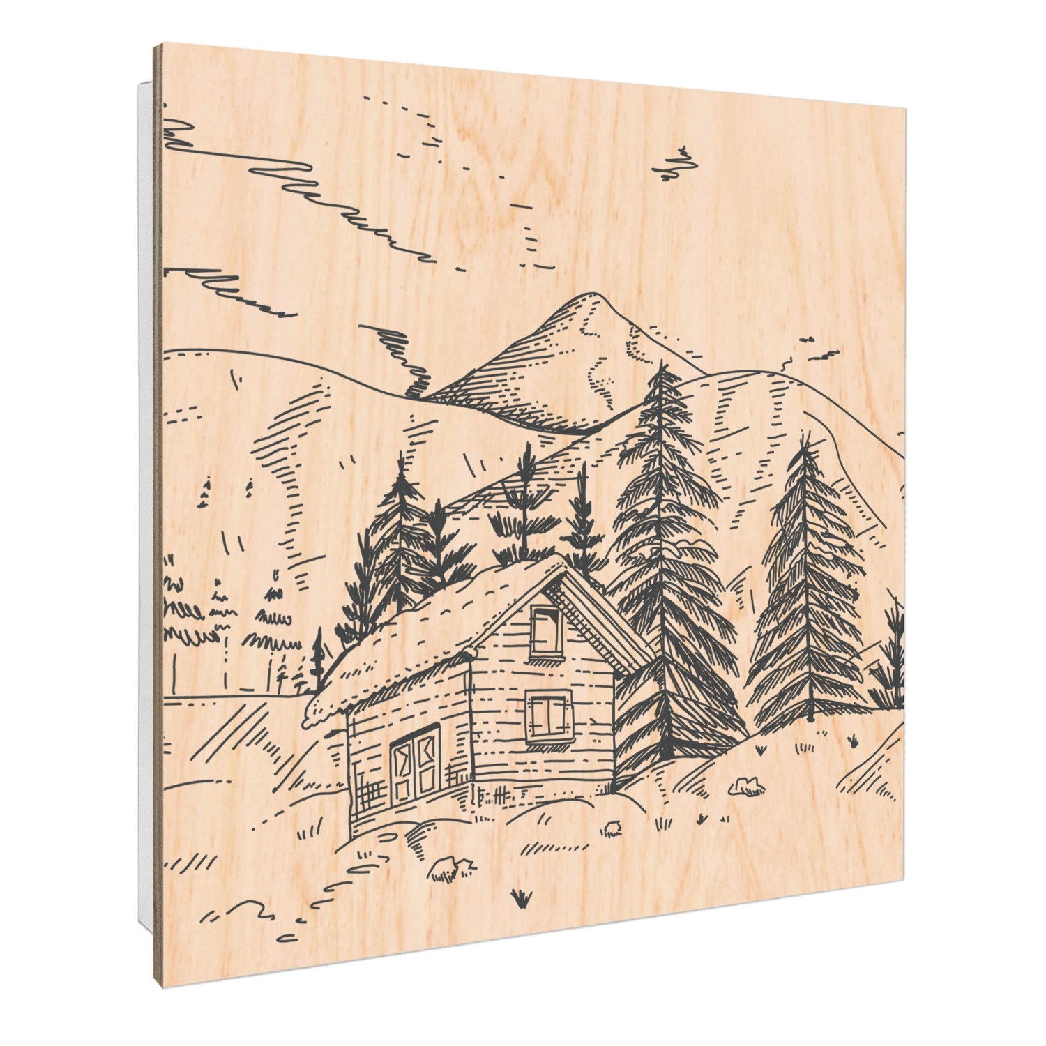 Banjado Großer Schlüsselbox Holz 30x30cm Weiß Scharnier Rechts 50 Haken Sch günstig online kaufen