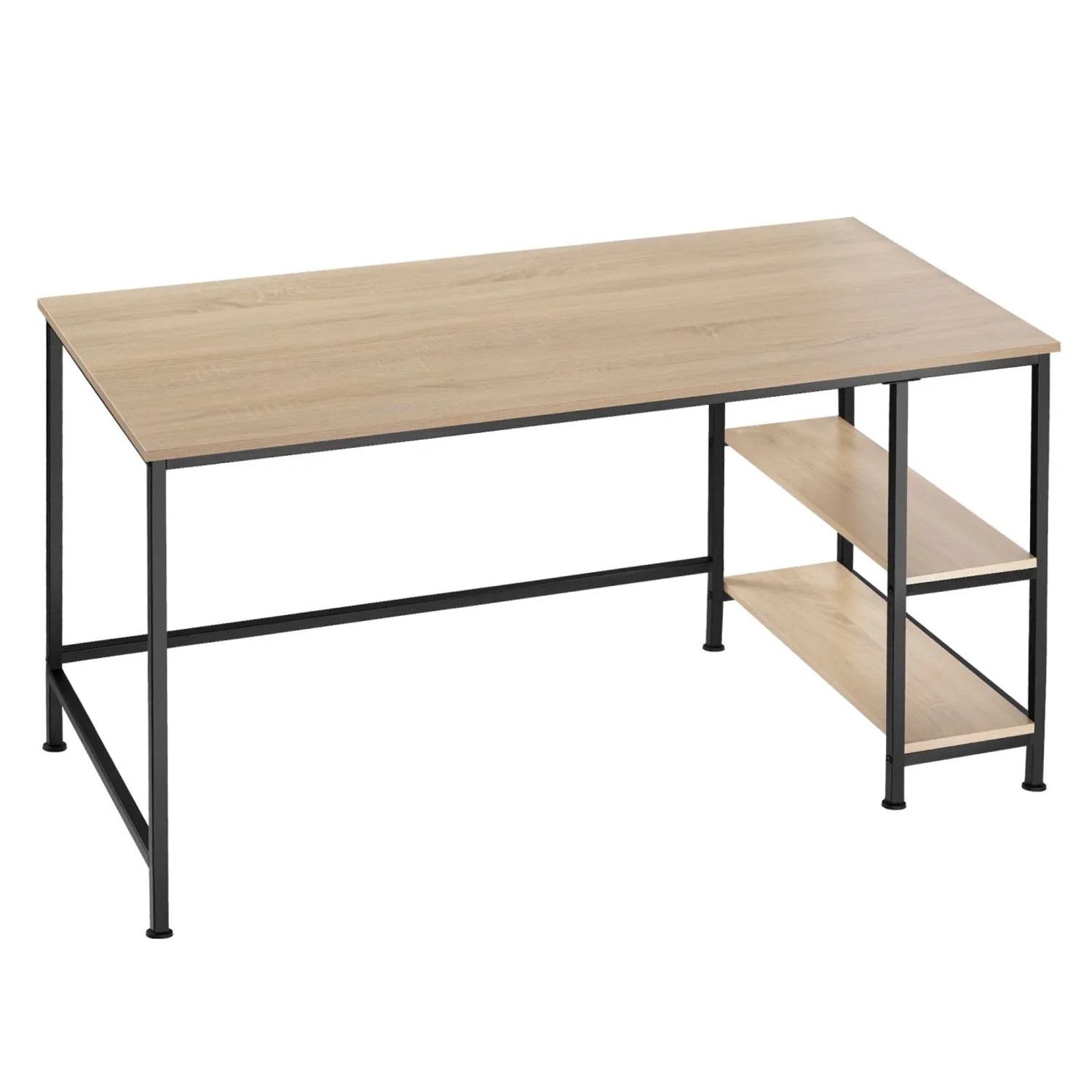 Tectake Computer Schreibtisch Canton Industrial Style Holz und Stahl  120 x 60 x 75 50 cm Industrial Holz Hell  Eiche Sonoma