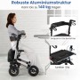 Costway Rollator mit Luftbereifung Faltbar 7-Fach Höhenverstellbar Silber_4
