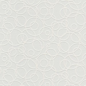 Überstreichbare Vliestapete mit Kreis Muster in Weiß. Ideal für Wohnzimmer und Badezimmer.