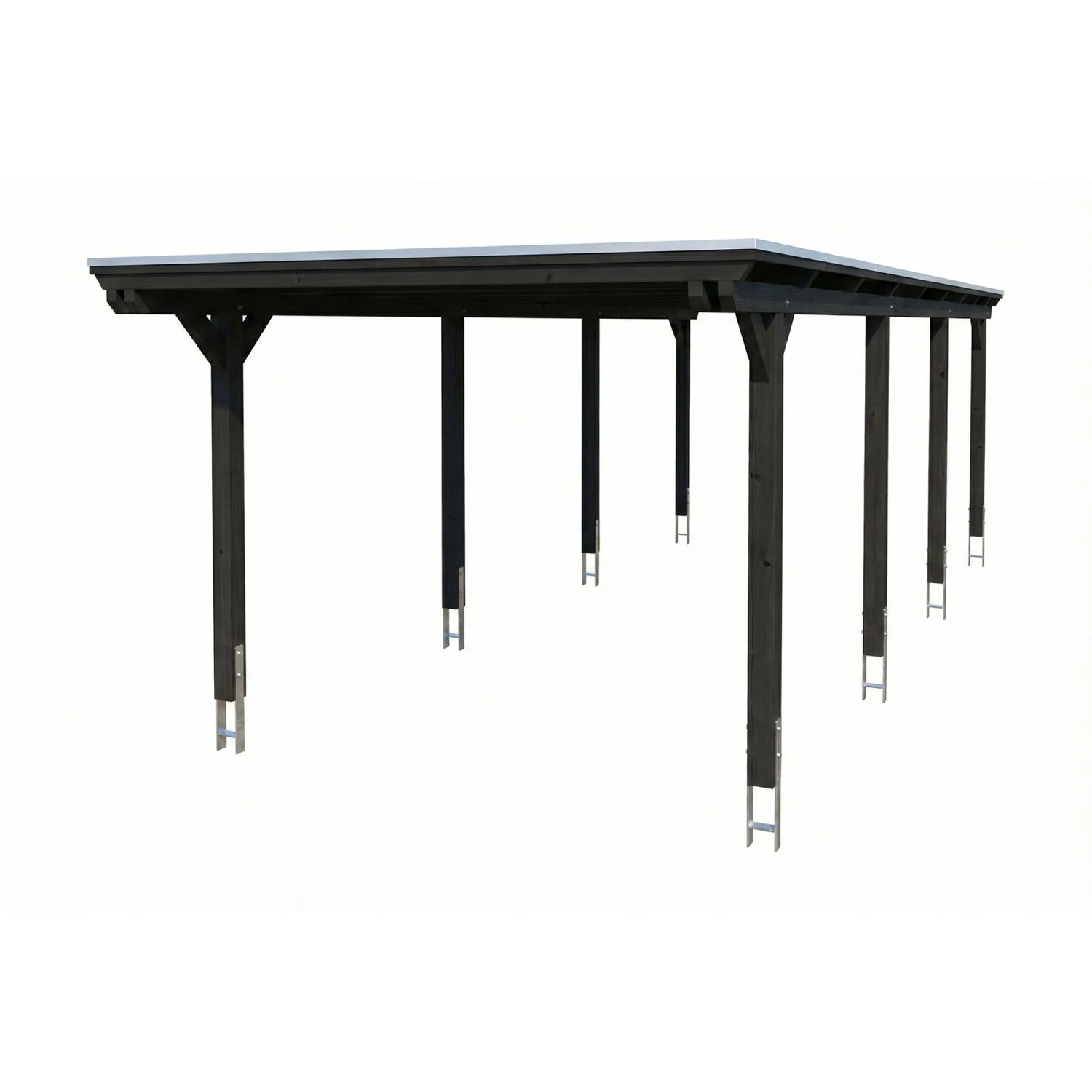 Skan Holz Carport Emsland EPDM-Dach 340 cm x 846 cm Anthrazit
