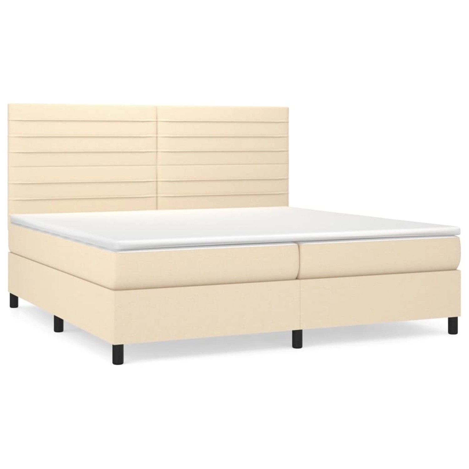 vidaXL Boxspringbett mit Matratze Creme 200x200 cm Stoff 3141886 günstig online kaufen