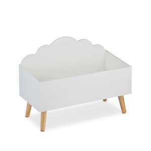 Relaxdays Kindertruhe MDF Holz Silikon Weiß Offen 45 cm x 60 cm x 30 cm 5,4 kg