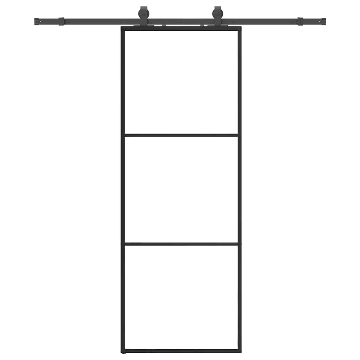 vidaXL Schiebetür mit Beschlag Schwarz 76x205 cm ESG-Glas 3375781 günstig online kaufen