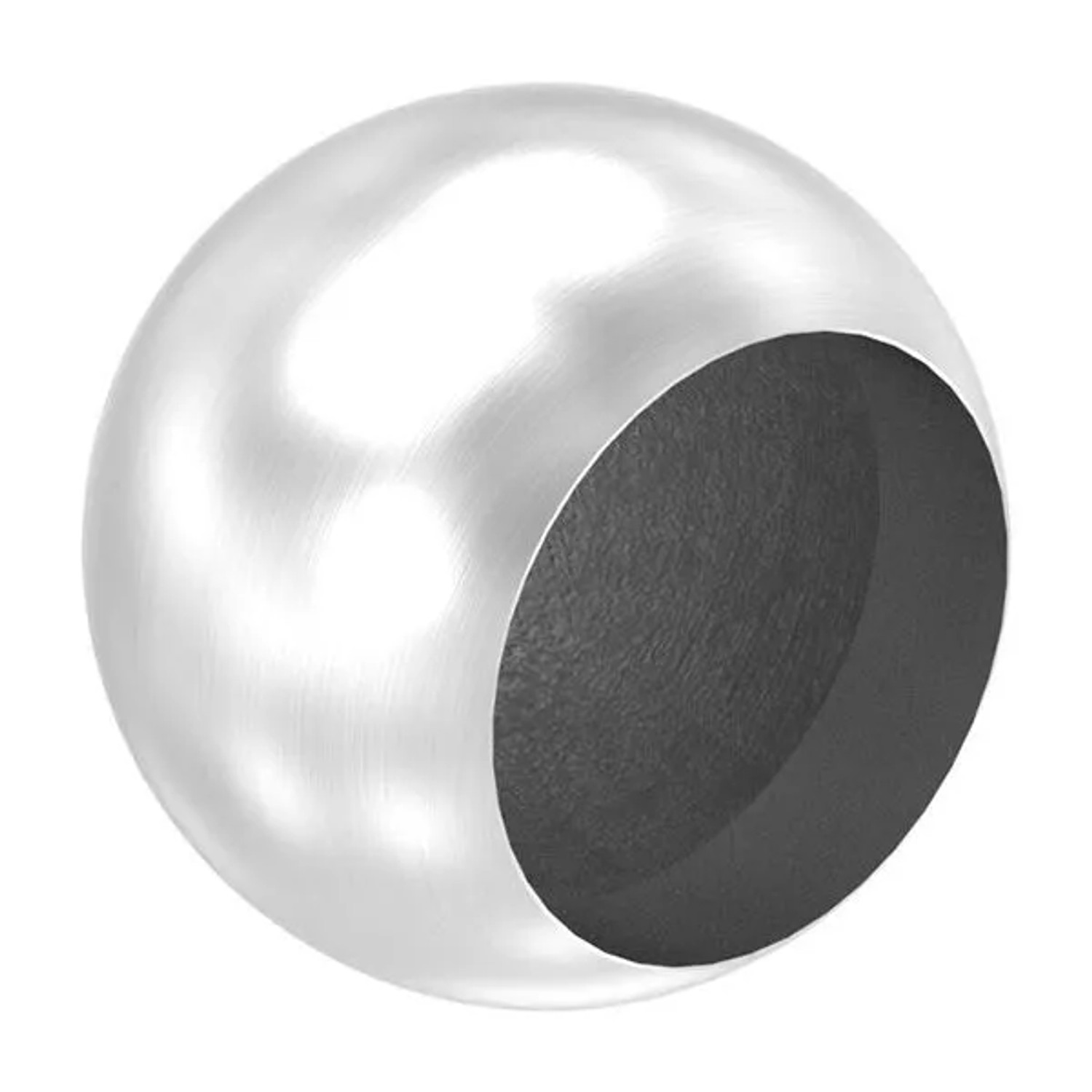 FeNau Abschlusskugel V2A Edelstahl Ø 47mm Für 33,7mm Rohr M8 Innengewinde Hohl Korn 240