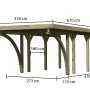 Karibu Einzelcarport Classic aus Holz mit Stahl-Dacheindeckung und Maßangaben.