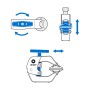 iFixit Anti-Clamp Öffnungswerkzeug in Blau-Schwarz, Schemazeichnung zur Funktionsweise.