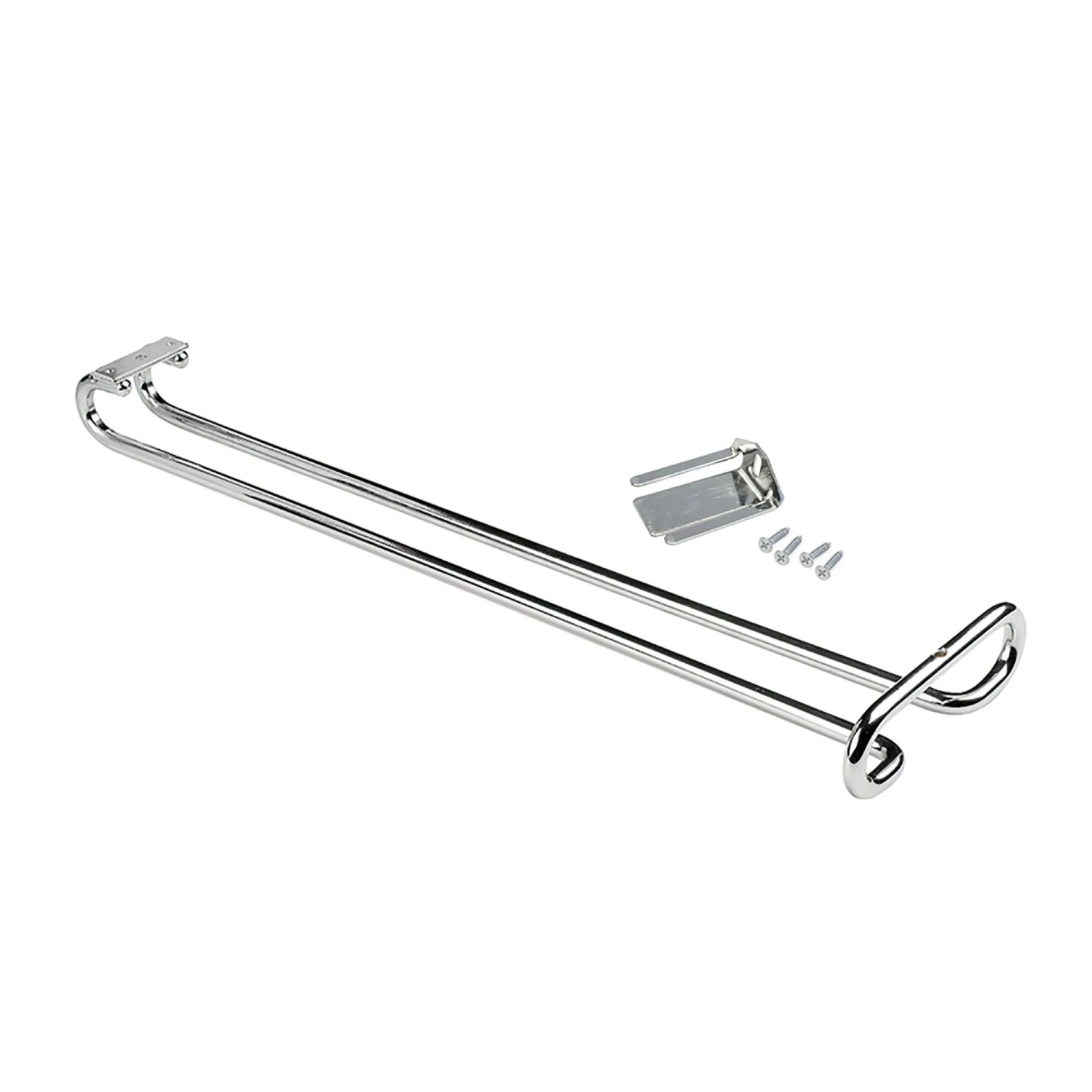 Emuca Glashalter 1-Zeilig Länge 280 mm Stahl Verchromt