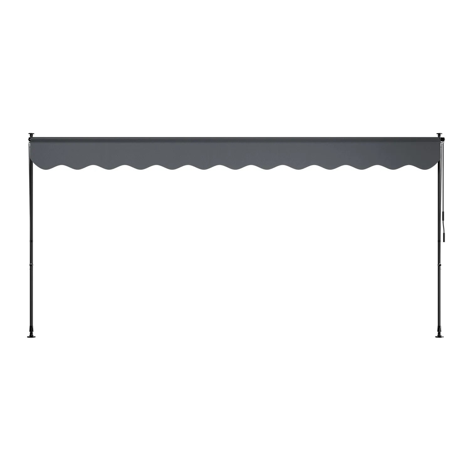 Graue Juskys Klemmmarkise Kapstadt 400x120 cm für Balkon und Terrasse.