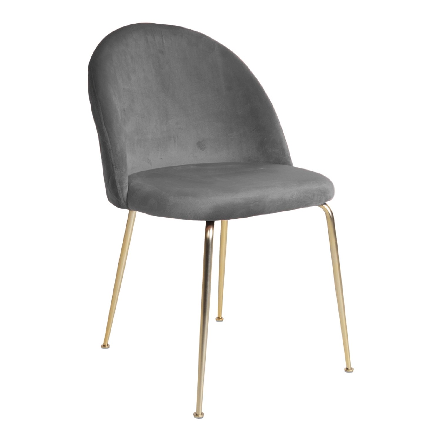 ebuy24 Geles Esszimmerstuhl Grau Velour Beine im Messing Look günstig online kaufen
