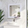 MCW Wandspiegel F75 mit Ablagefläche, weißer Rahmen, zeitloses Design im modernen Bad über Waschbecken.