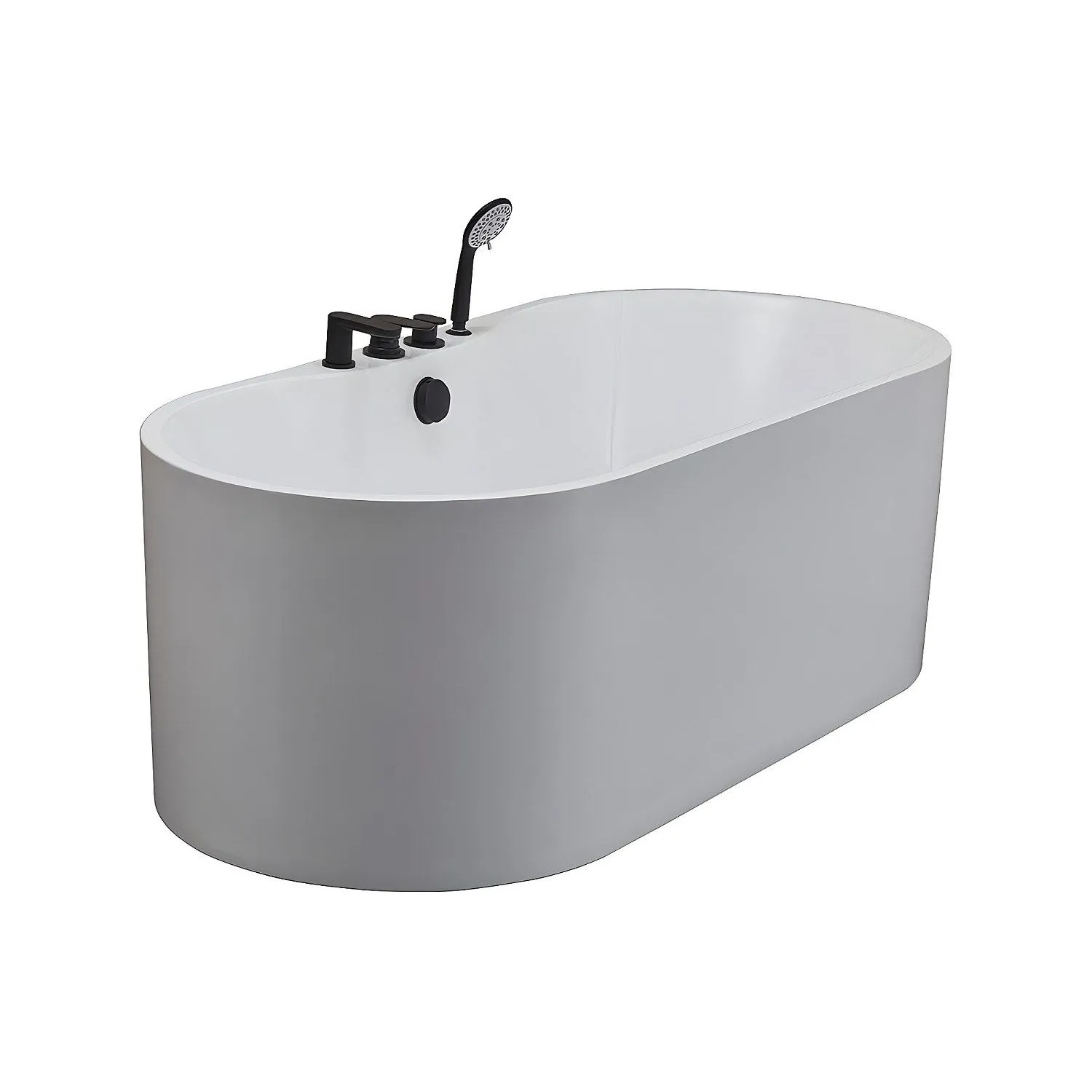 Vente-unique Freistehende Badewanne Stepona Weiß 150 cm