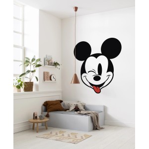 Selbstklebende Vliesfototapete mit Mickey Mouse Motiv (Ø 125cm) im Kinderzimmer.