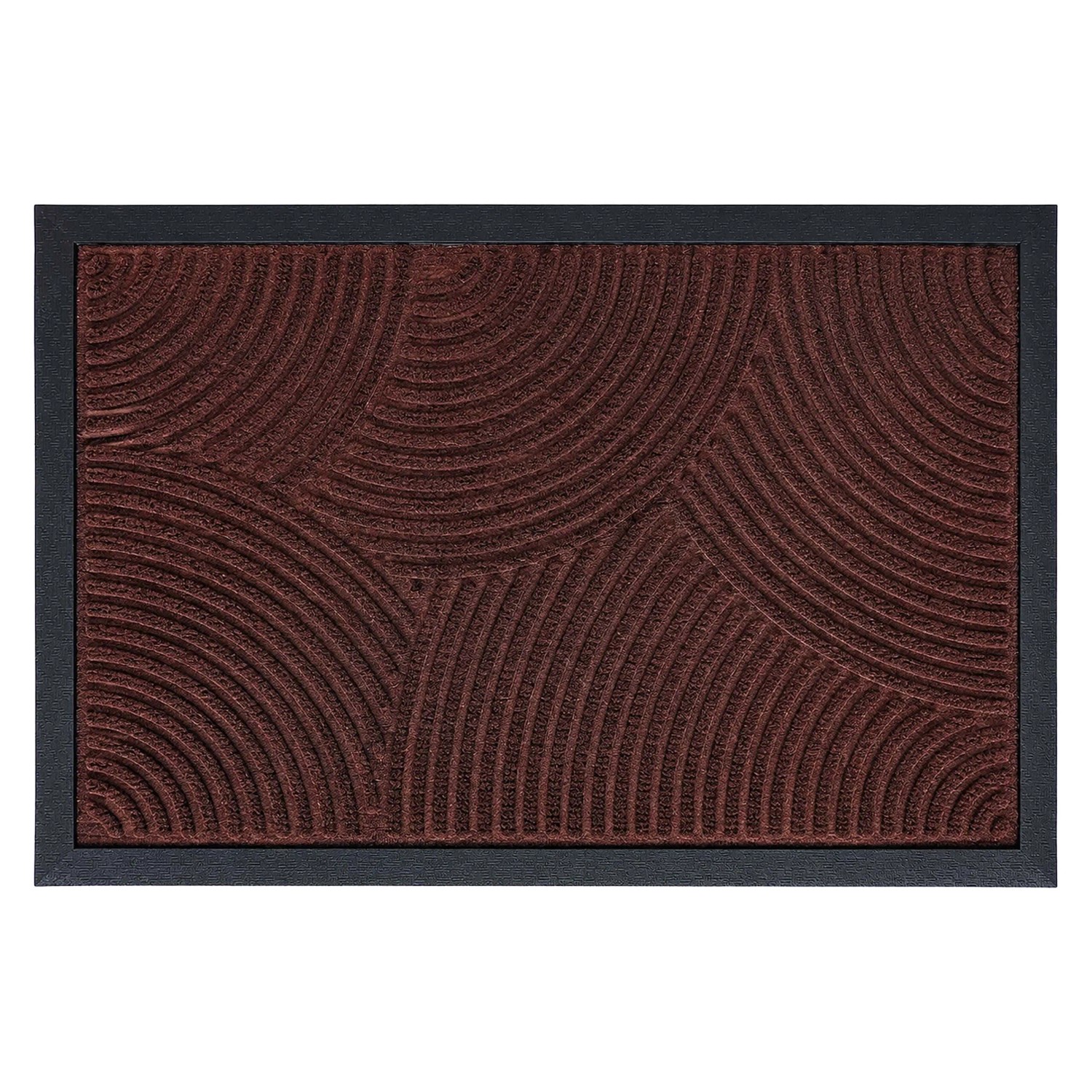 Relaxdays Fußmatte Polypropylen Rotbraun Wellen Rutschfest 60 cm x 40 cm x 1 cm 1,4 kg
