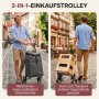 Sekey Einkaufstrolley, klappbar mit Kühlfach, grau, mit Treppensteiger-Funktion.