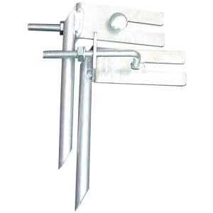 Krause Combi Leiternspitzen (Paar) aus Metall für sicheren Stand von Leitern auf unebenem Boden.