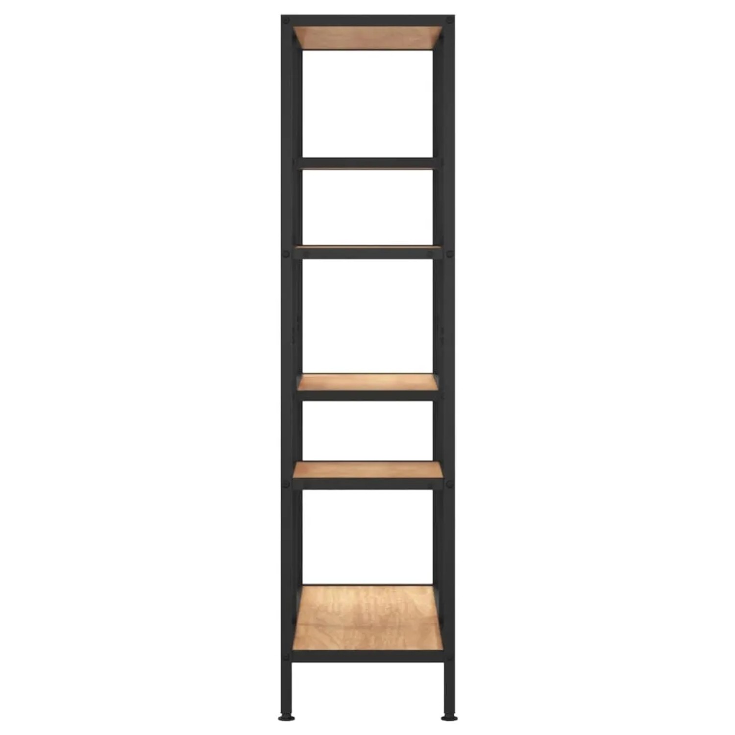 VidaXL Bücherregal, 80x30x120 cm, Stahl/Holzwerkstoff, Wandregal mit 5 Fächern in Braun und Schwarz.
