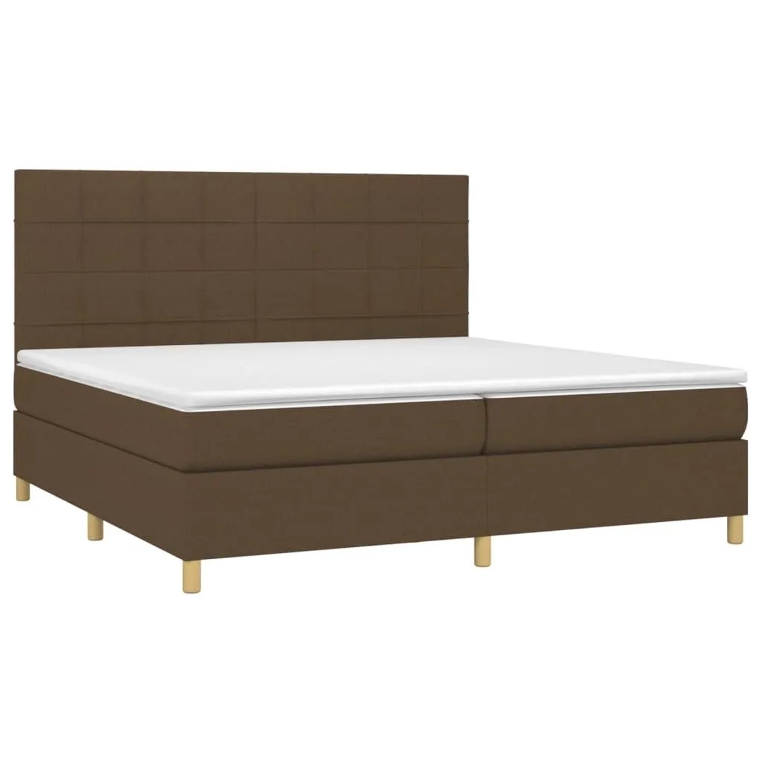 vidaXL Boxspringbett mit Matratze & LED Dunkelbraun 200x200 cm Stoff 313546 günstig online kaufen