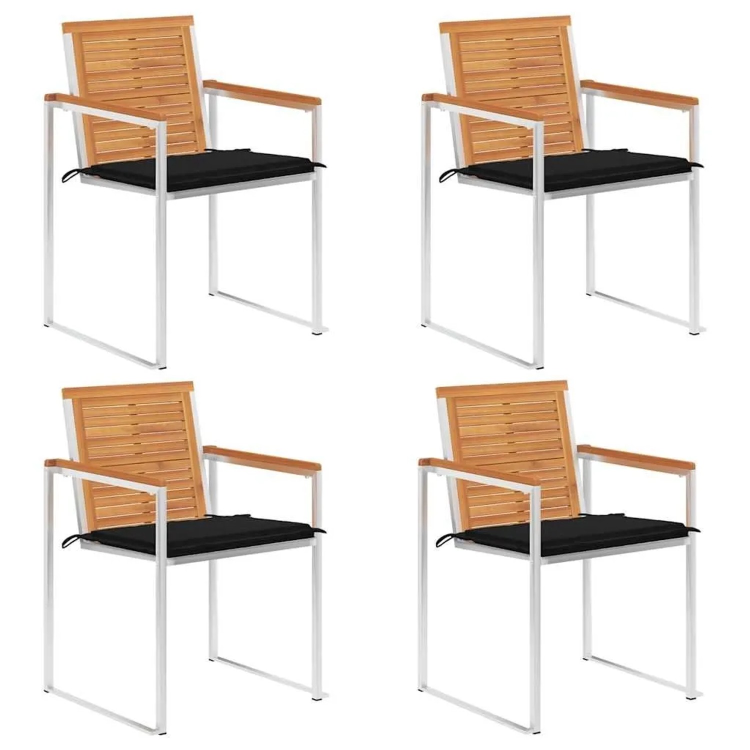 vidaXL Gartenstühle 4 Stk mit Kissen Massivholz Akazie 3078477 günstig online kaufen