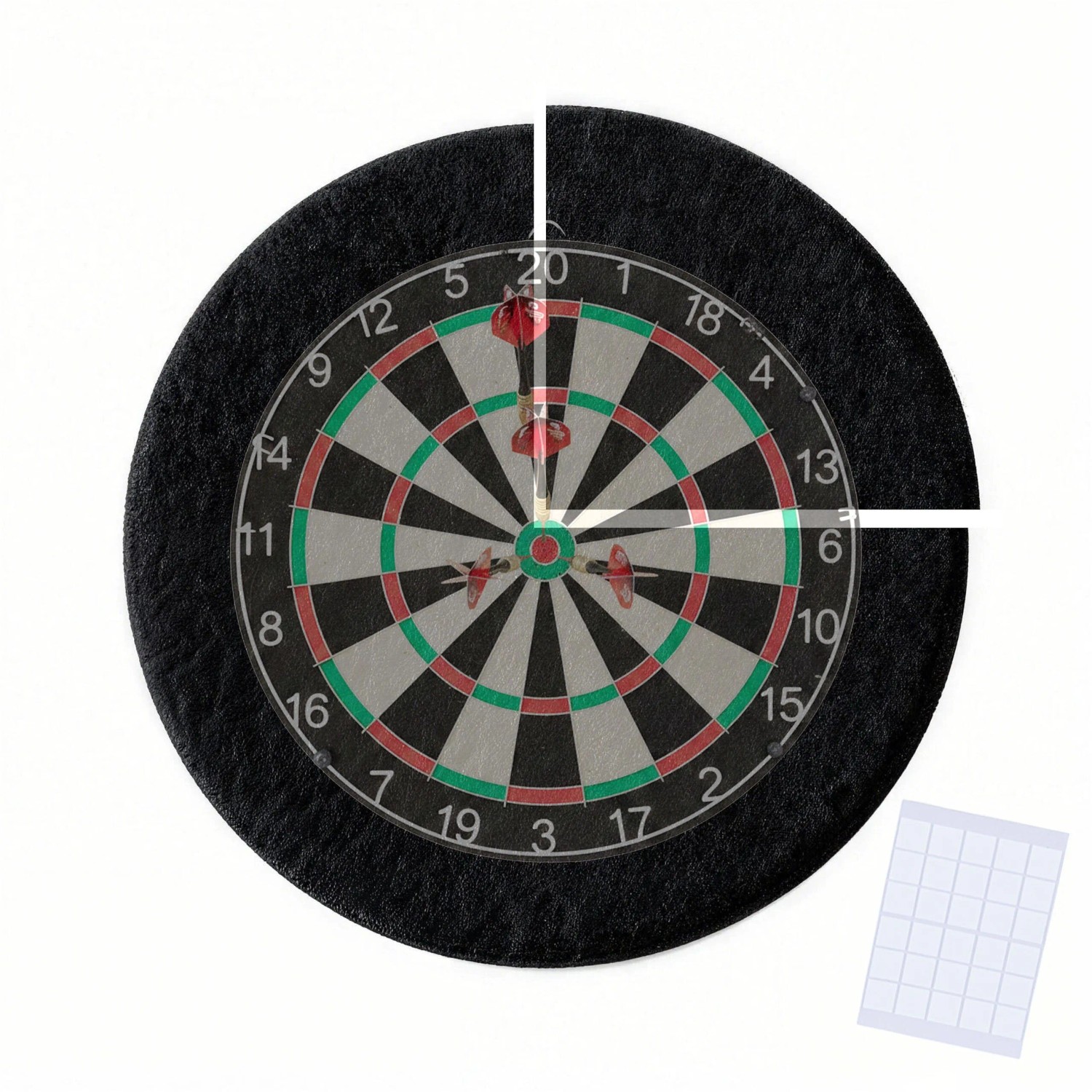 Relaxdays Dartscheiben Schutzring Filz Schwarz 4-teilig 60 cm x 1,4 cm