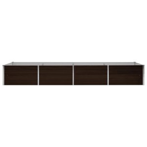 Braunes vidaXL Garten-Hochbeet aus Stahl, 320x80x45 cm, ideal für Garten, Balkon oder Terrasse.
