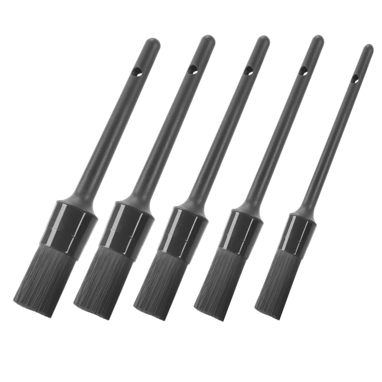 STAHLWERK Reinigungsbürsten Set, 5 schwarze Detailpinsel für Autowasch-Schaumspritzpistole.