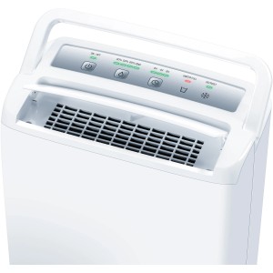 Weißer Beurer Luftentfeuchter LE 30 mit Bedienfeld und Tragegriff. Ideal für Räume bis 30 m².