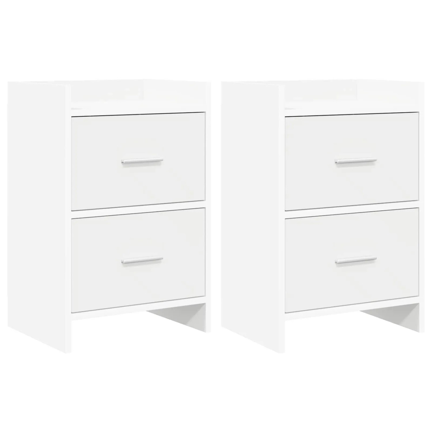 vidaXL Nachttische 2 Stk Weiß 40 x 30 x 60 cm Holzwerkstoff 8010964