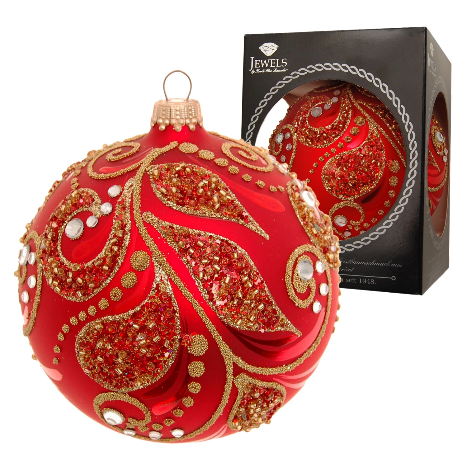 Krebs Glas Lauscha Weihnachtskugeln Jewels Rot 1-tlg. 10cm günstig online kaufen