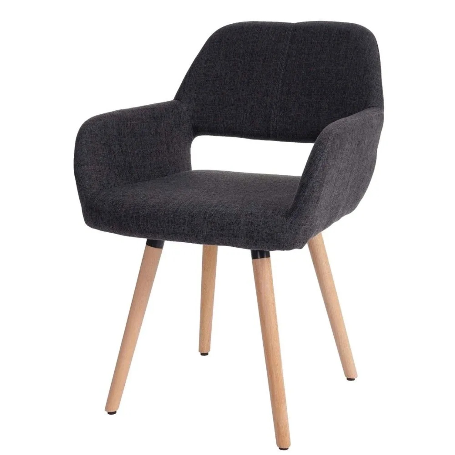 MCW Esszimmerstuhl A50 II Textil Dunkelgrau Helle Beine