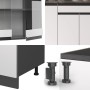 Vicco R-Line Singleküche, 140 cm, Weiß/Anthrazit mit Eiche Arbeitsplatte. Details der Küchenzeile.