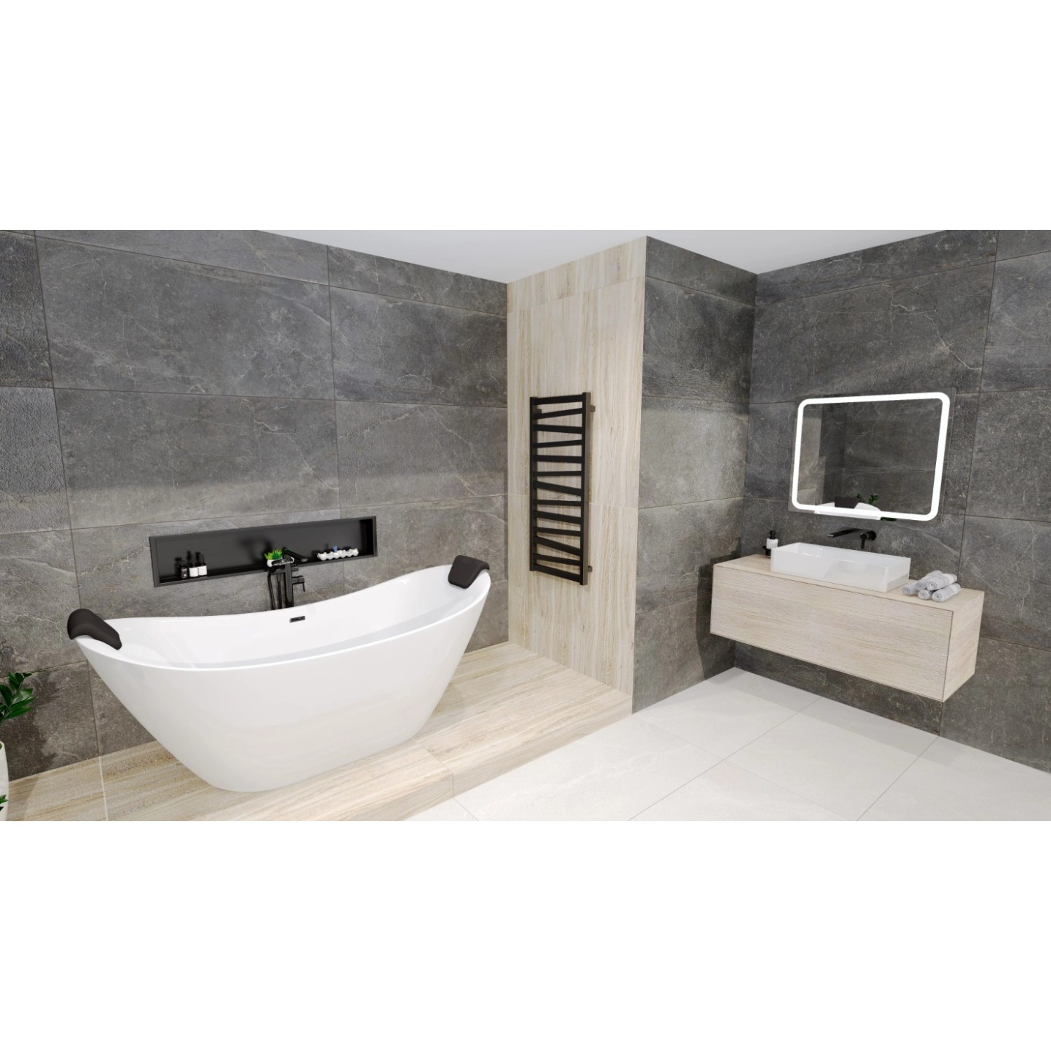 Bad Land Freistehende Badewanne IVAR 180x80 + Ablauf_5